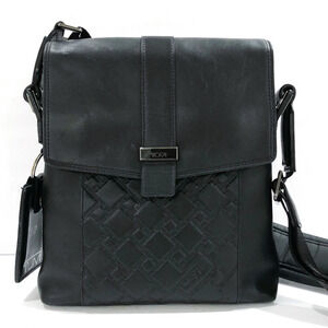TUMI Ticon Black Leather Map Messenger Bag